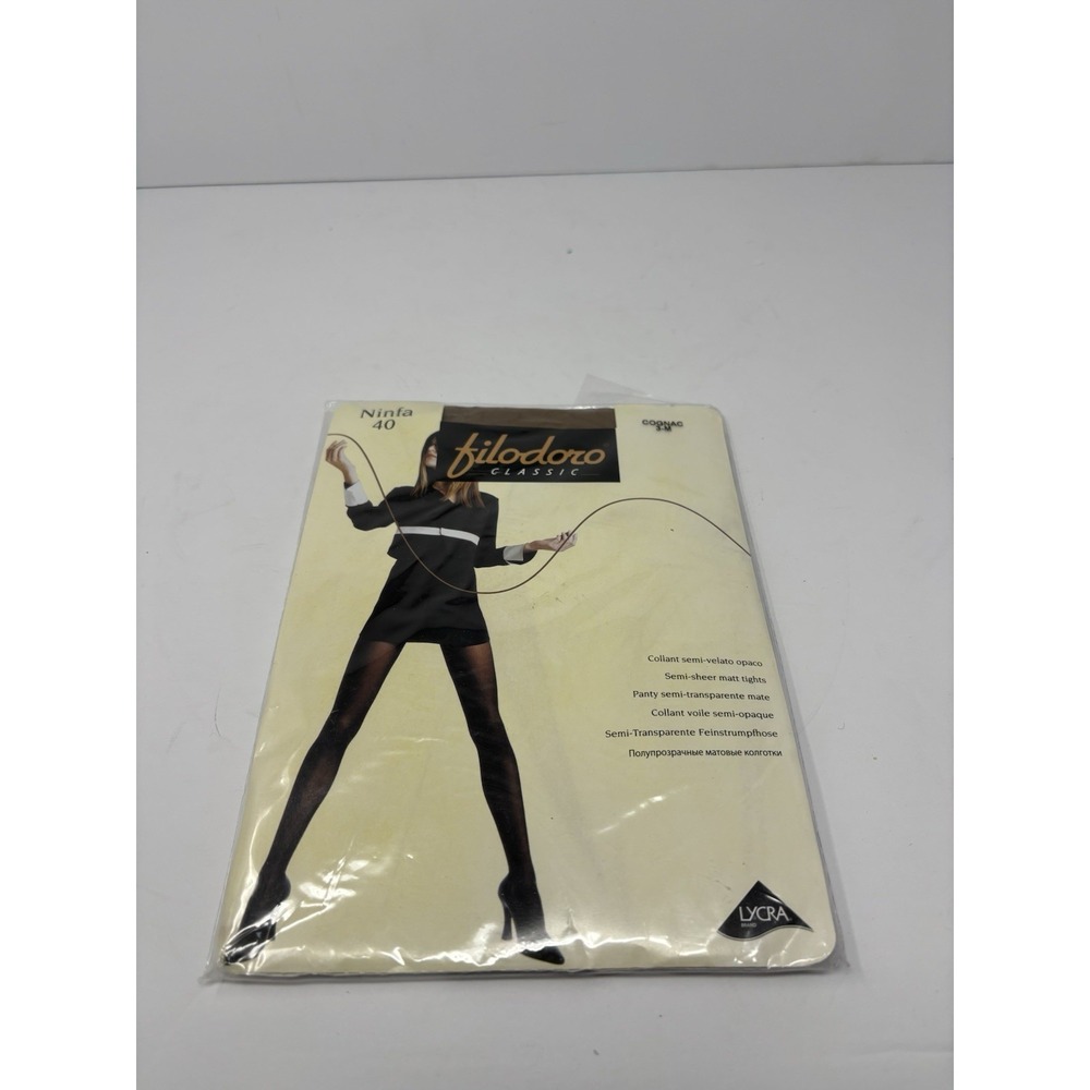Italian Filodoro Nifa 40 Pantyhose/Tights. Semi-Sheer Cognac 3-M
